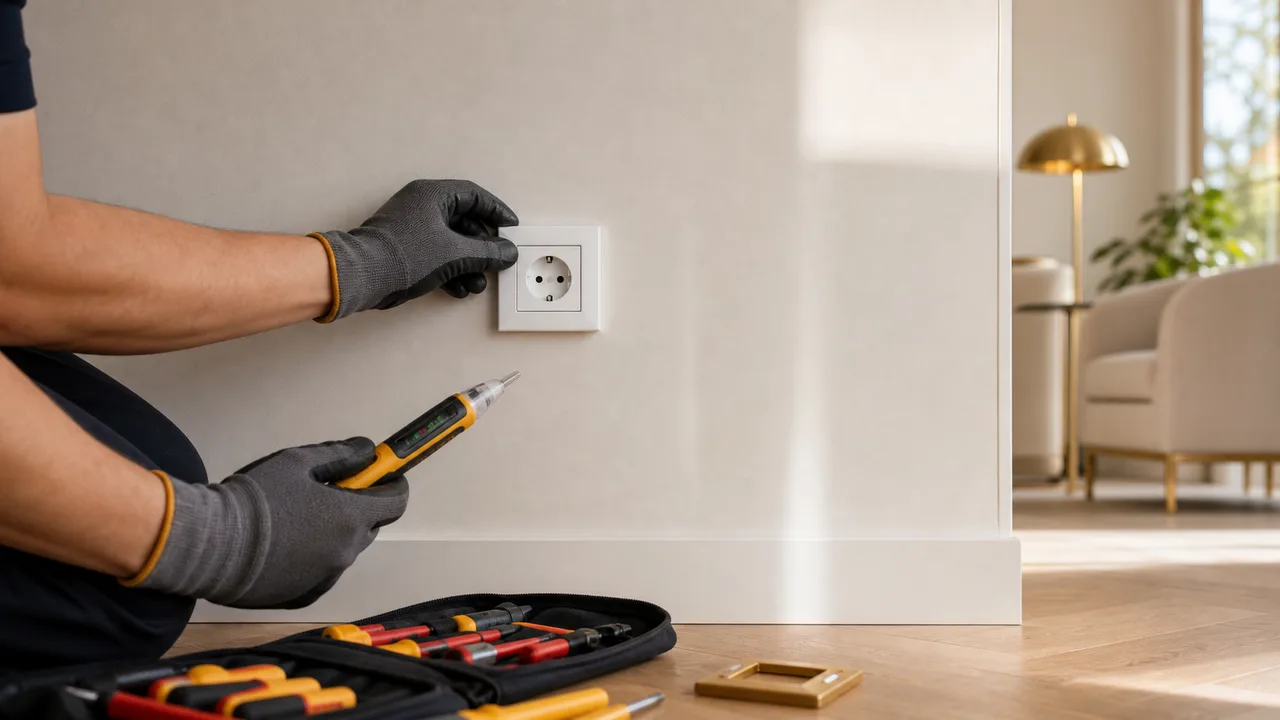 Beispiel kleiner Elektroarbeiten mit Leuchten und Steckdosen