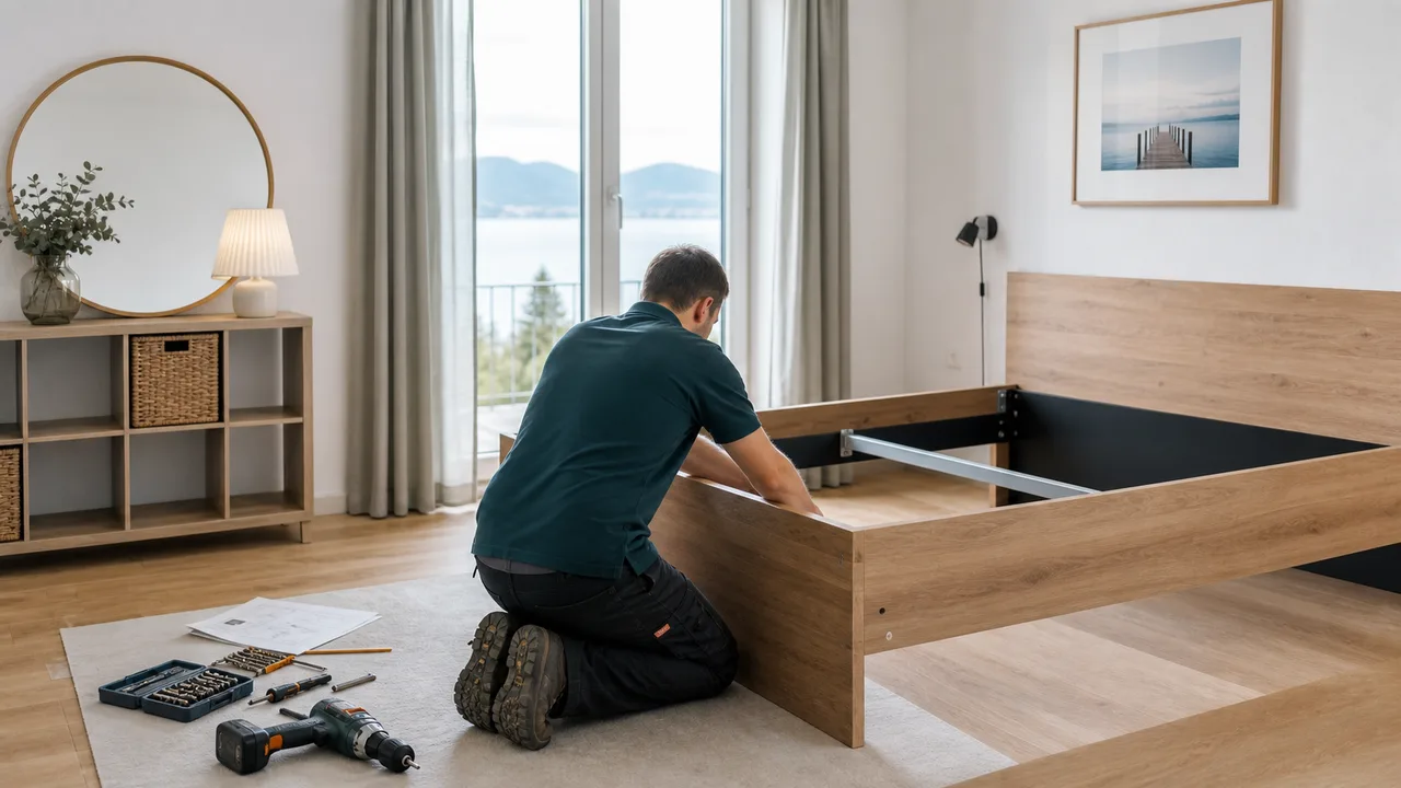 Beispiel einer Möbelmontage und Einrichtung am Bodensee
