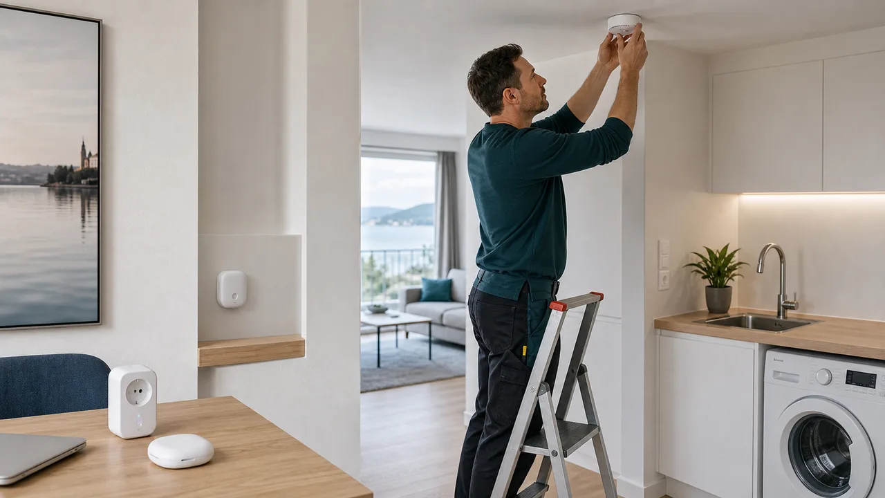 Beispiel von Rauchmeldern und Smart Safety in einer Wohnung